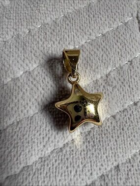 Allie + Bess Gold Tone Puffy Tiny Star Charm or Pendent
